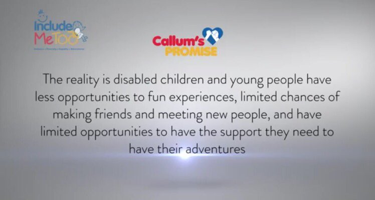 callumspromise's tweet image. Callum &amp;amp; friends fundraising challenges increased Fun,Friendships &amp;amp; Adventures plz share &amp;amp; donate! @IncludeMeTOO 

youtu.be/GlIx9ugNocI