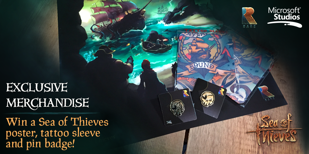 SeaOfThieves's tweet photo. Last looting opportunity of 2016! RT and follow us by 4pm GMT tomorrow for a chance to win exclusive #SeaOfThieves swag! #WinWednesday https://t.co/mP8AJqMzr0