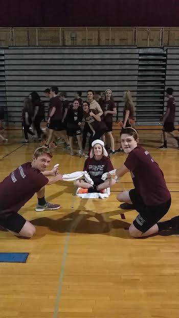 NailGalBecky's tweet photo. Having a little fun with the P.E. students @PrairieRidgeHS. Towel races a.k.a. Santa getting pulled by his reindeer!! #d155inspire https://t.co/USCIEFdndZ