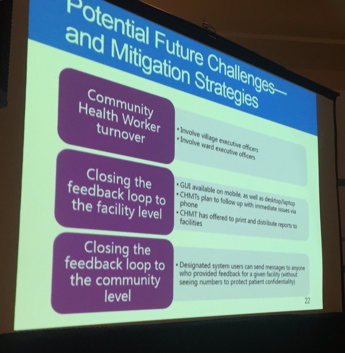GH_Knowledge's tweet photo. @SindriLynn @PalladiumIntDev on citizen feedback in results based financing in TZ: SMS may be more effective than site visits #GDHF2016 https://t.co/zM7Zi7kR7p