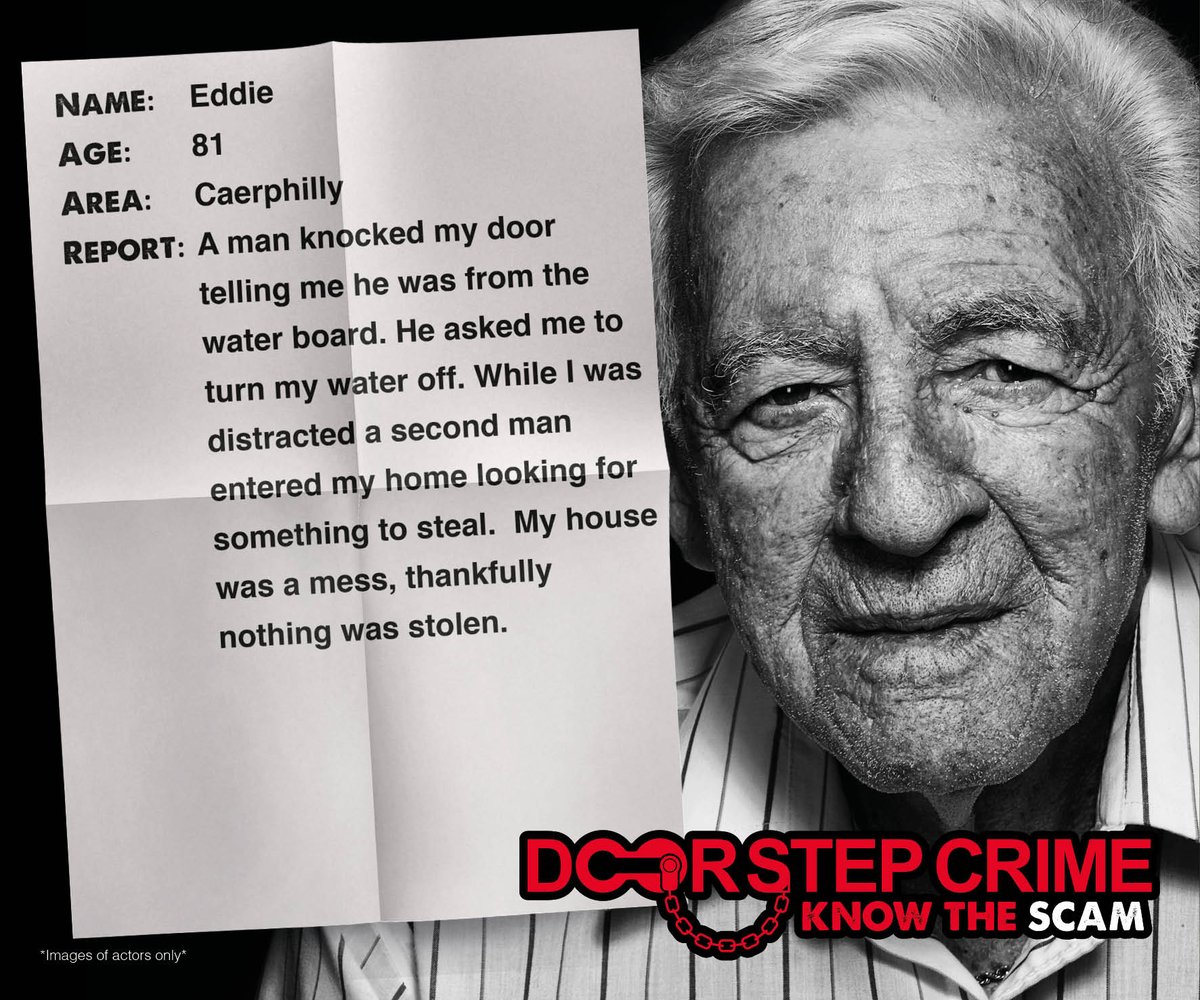 gwentpolice's tweet photo. Before you open the door to a stranger. Remember the SCAM. (S)top, (C)heck, (A)sk, (M)ake the call #doorstepcrime #knowthescam #gwentpolice https://t.co/yLgTABl5Ug