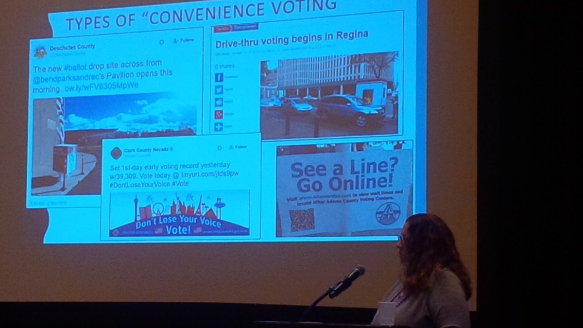 mmartingriem's tweet photo. @Peg_Perl moderates final #COGEL2016 session on "What Price for Convenience Voting" https://t.co/4xJMSnjMOg