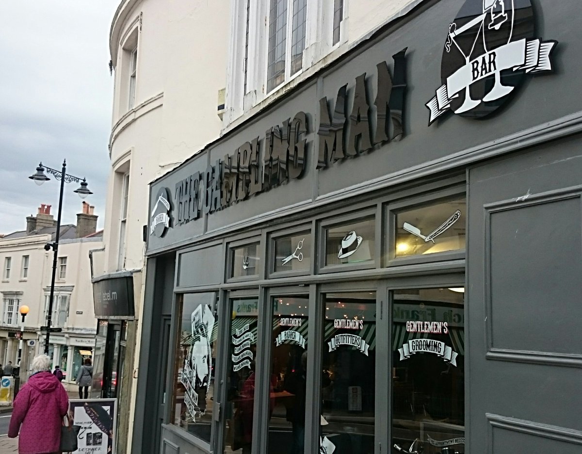 Delighted to create <a href="/gamblingmaniw/">The Gambling Man</a> branding. Did you see our #signage that went up on Saturday? #Logo #Barber #Ryde instagram.com/p/BNrPWPAhosp/