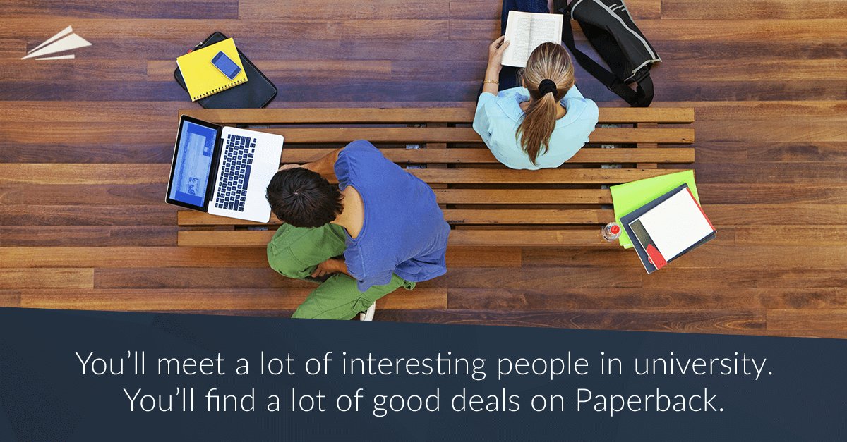 GetPaperback's tweet photo. #BackToSchool means buying/selling #textbooks. Do it with ease on Paperback. Download: https://t.co/w3arzpA0nU #YYT https://t.co/5dSzrHFjGG