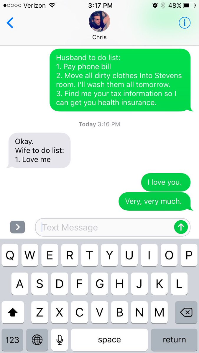 kathne's tweet photo. I sent my husband a to do list and he responded perfectly. https://t.co/yl6xioZitx
