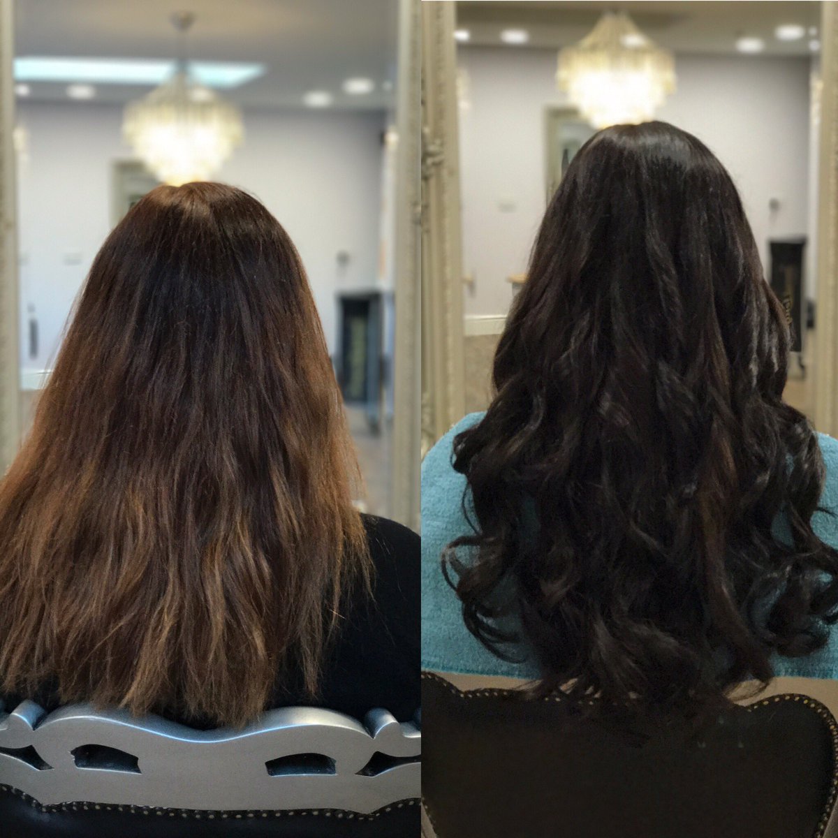 Before and after photos of <a href="/GreatLengthsUK/">Great Lengths UK ®</a> hair extensions added for length #natural #extensions #curly
