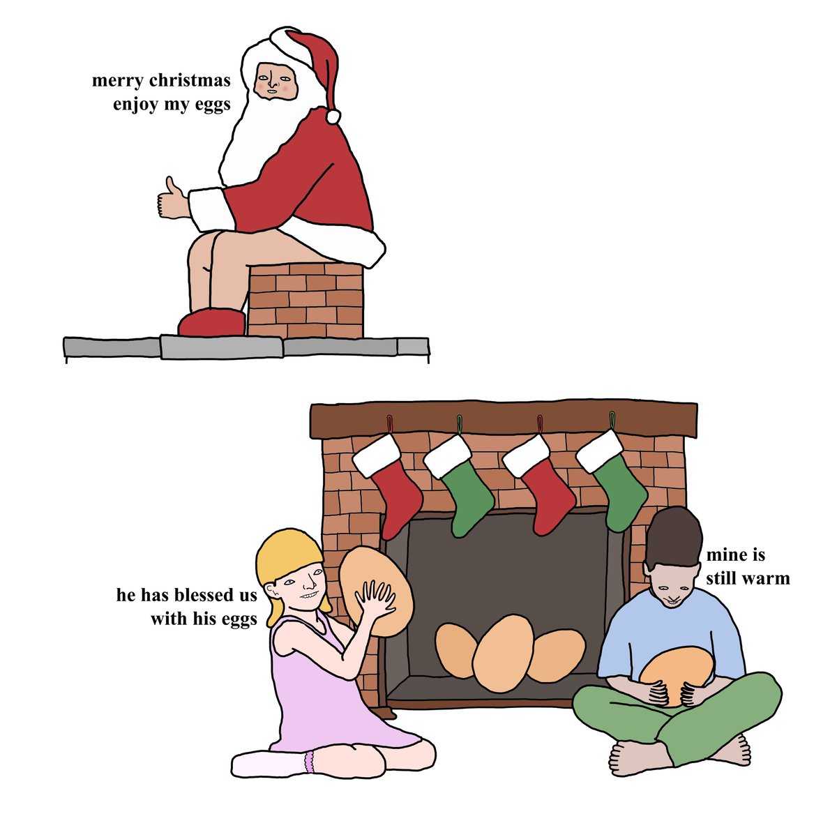 getbentsaggy's tweet image. i hope santa lays lots of eggs down your chimney this christmas xox