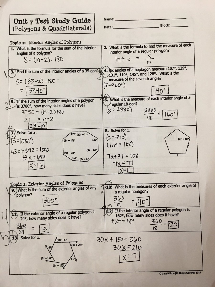 Unit 7 Polygons And Quadrilaterals Homework 3 Answer Key