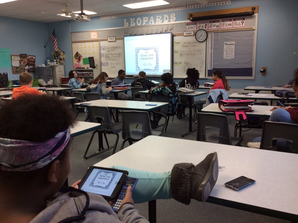 ChelseaJacobs23's tweet image. Practicing solving 1-step equations using @PearDeck 🍐 #lmstech