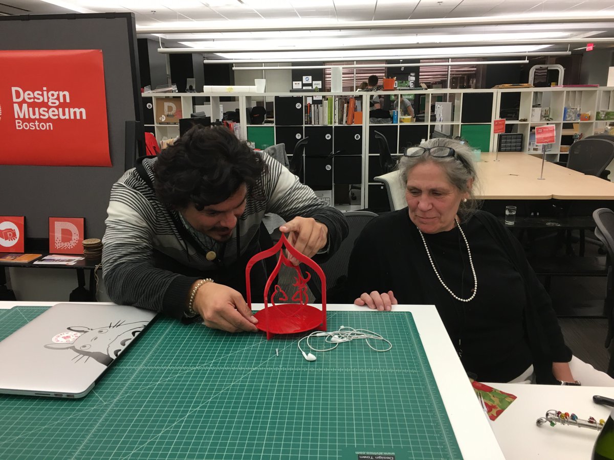 #making holiday ornaments in #fablab @CICBoston Jean-Luc &amp; @fablass are FABulous!