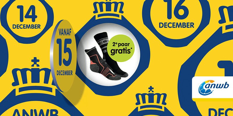 Vanaf donderdag 15 december: Alle casual- en wintersokken. Ook thermo- en skisokken. 2e paar gratis webwinkel.anwb.nl/webwinkel/?utm…