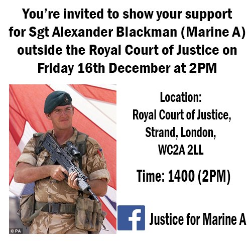 justiceforBigAl's tweet image. Show your support with an RT

Please try and be there for the Bail Hearing to support Al and Claire 

#JusticeForMarineA 
#RoyalMarines