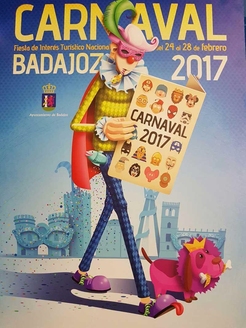 Ya tenemos cártel del Carnaval de Badajoz 2017! Va quedando menos para la gran cita!!