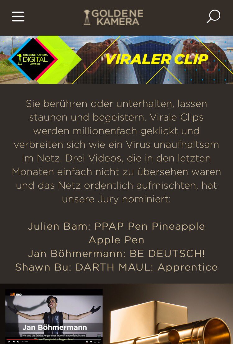 shawn_bu's tweet photo. Nominiert für die Goldene Kamera!!! https://t.co/I6f8PfAEou #DMApprentice #GoldeneKamera https://t.co/nwzFmwlfwe