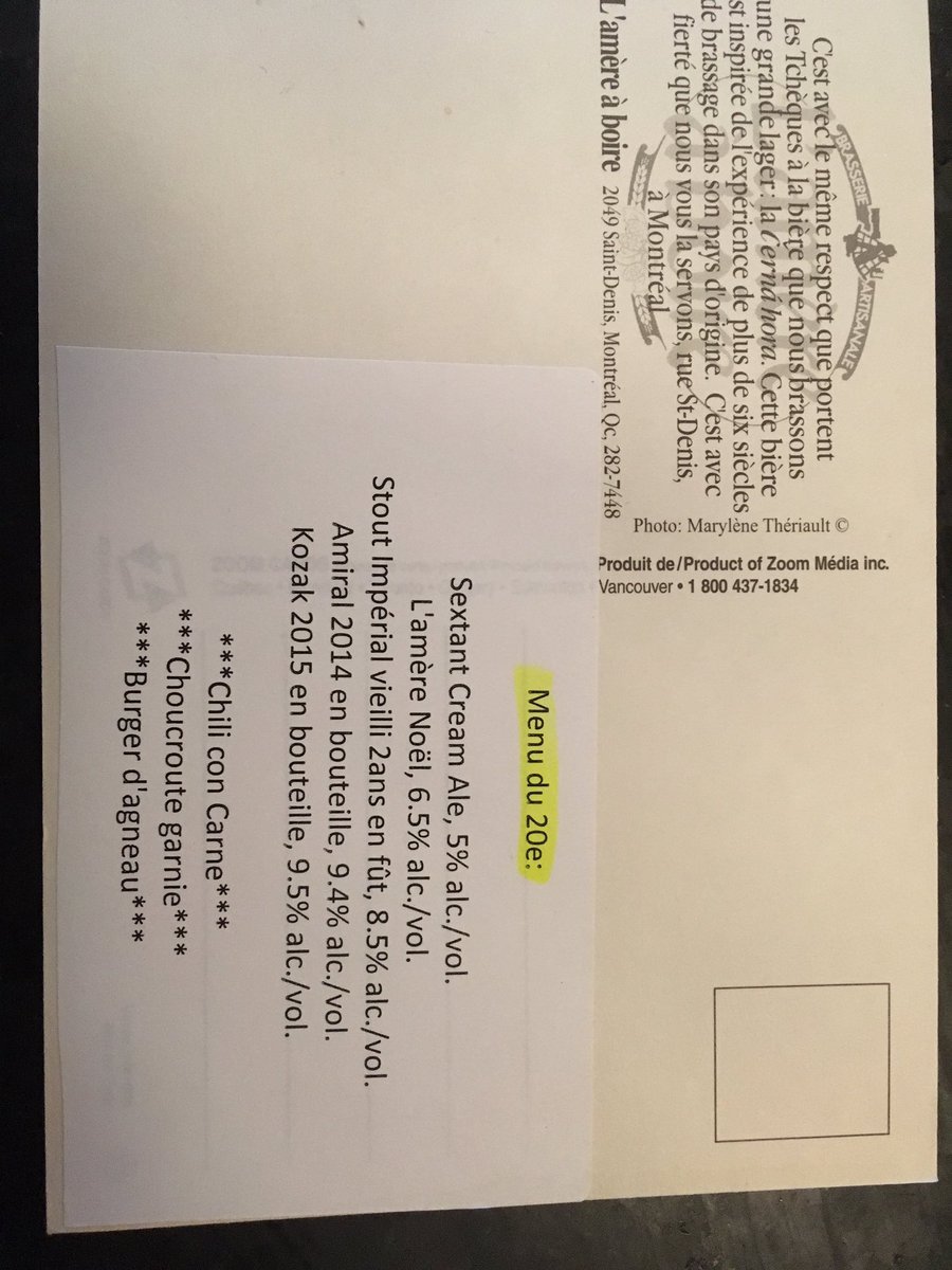 Le menu des bières de L'amère est garnie comme jamais. Toutes fièrement brassées et servies sur place depuis 20 ans.