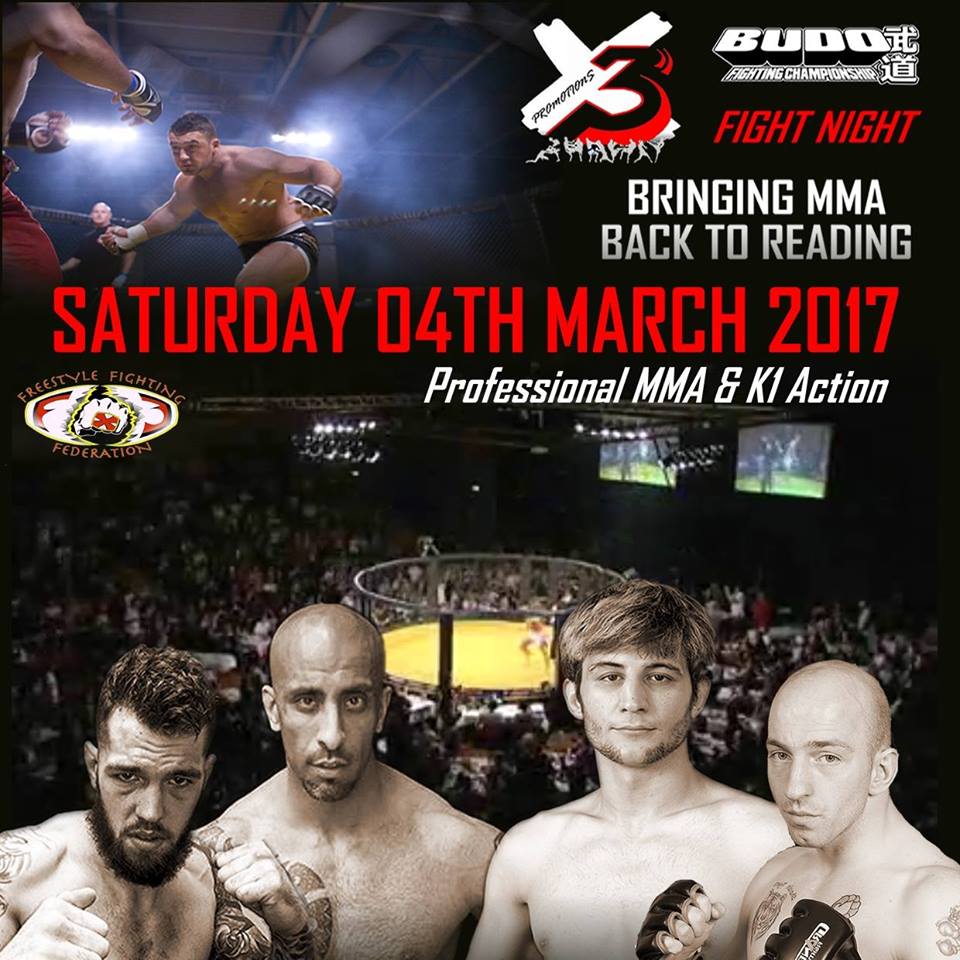 PromotionsX3's tweet photo. Bringing MMA Back to @Reading_UK , March 4th 2017 https://t.co/9Bf0nKQebg
