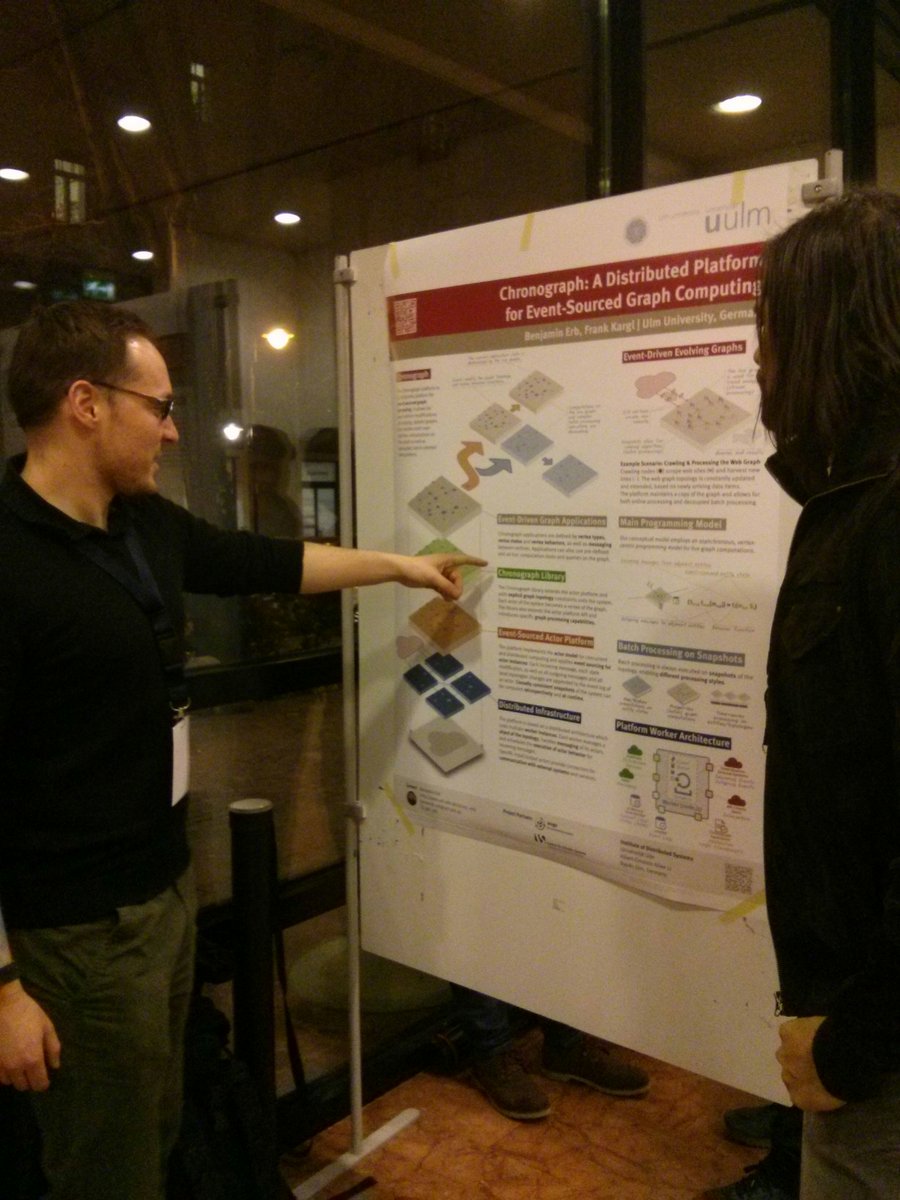 vs_uulm's tweet photo. .@b_erb presenting the current state of @chronograph_p architecture during the @middleware2016 poster session. https://t.co/DtNCmqYXvt https://t.co/bhlV4FzuQk
