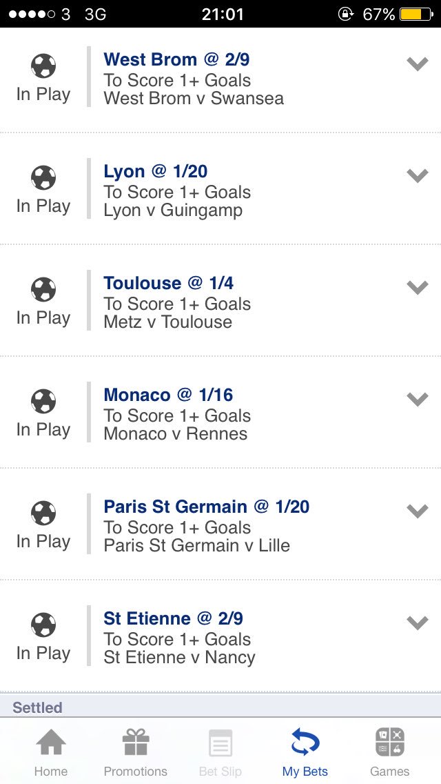 MMitcheell's tweet photo. @SkyBet lyon psg toulouse and monaco have all scored but it says they havent?! Help..... https://t.co/g50hT29kuJ