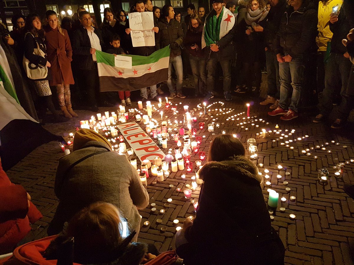 Tonight in Utrecht, Netherlands. #StandWithAlleppo . Stop this madness.