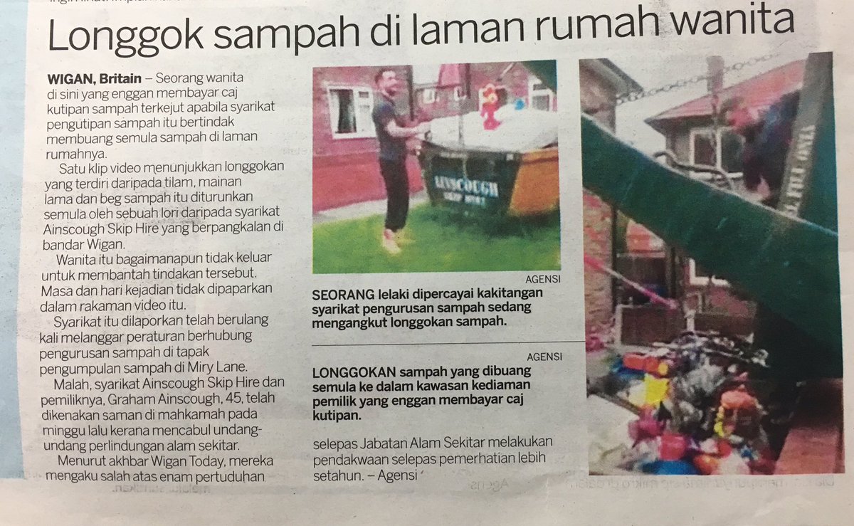 swcorp_my's tweet image. Di England.

Seorang wanita enggan membayar caj kutipan sampah, akibatnya syarikat pengutipan membuang semula sampah dilaman rumahnya. 😱
