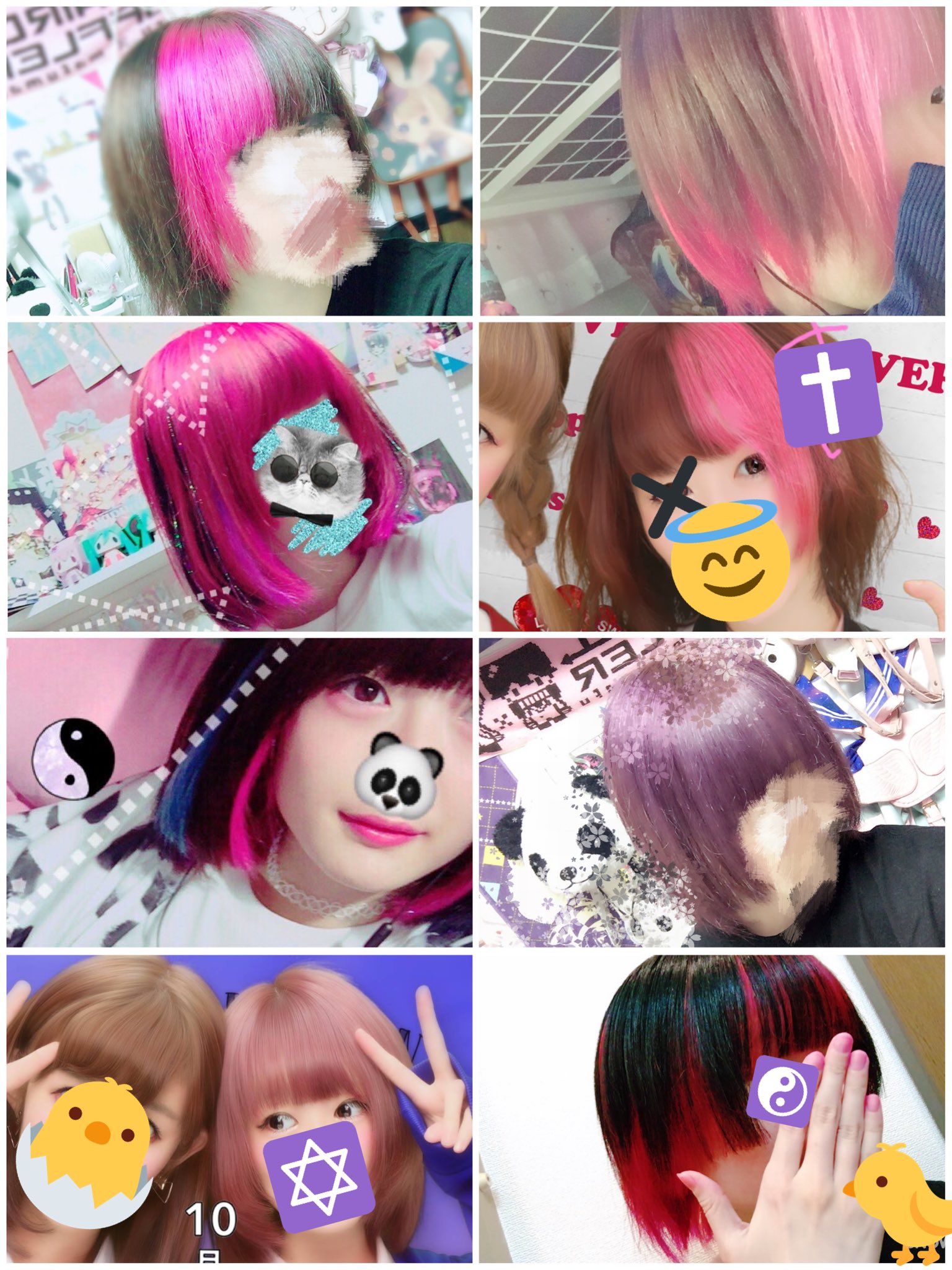 ね こた 髪色進化をまとめてみた ピンク系しかしたことないから機会があれば青とかもやってみたい 派手髪 派手髪協会 髪 ヘアカラー セルフカラー ピンク ショートヘア エクステ T Co Gj4w668wkh Twitter