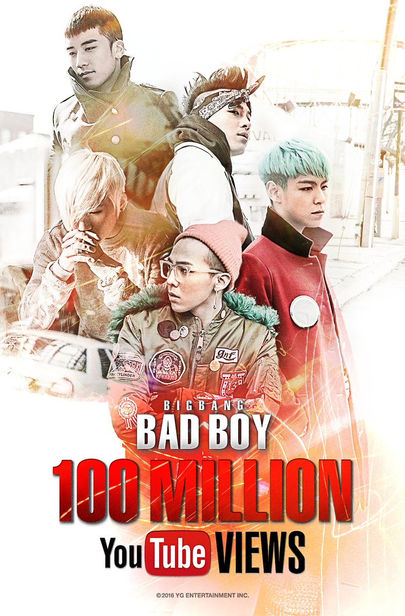 Yg Family Bigbang Bad Boy M V Hits 100 Million Views Originally Posted By T Co Xzq3ioi9my Bigbang 빅뱅 Badboy 100million Youtube T Co Bmdnc6fokd