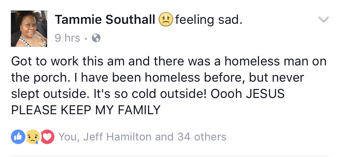 RonObasi's tweet image. My Moms fb post just reminded me of some rough ass times when we was fr down ... but somebody somewhere got it worse . #PrayForTheHomeless .