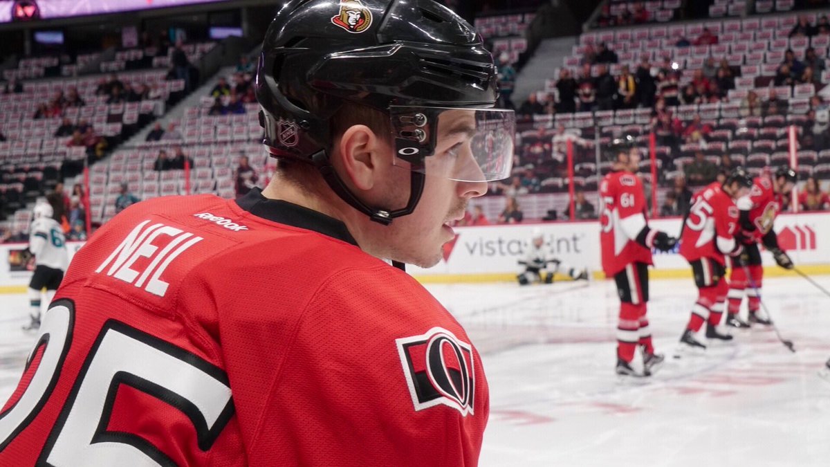 Senators's tweet photo. The #Sens are all wearing Chris Neil's #25 during warm-up tonight. https://t.co/GTIobyySlU
