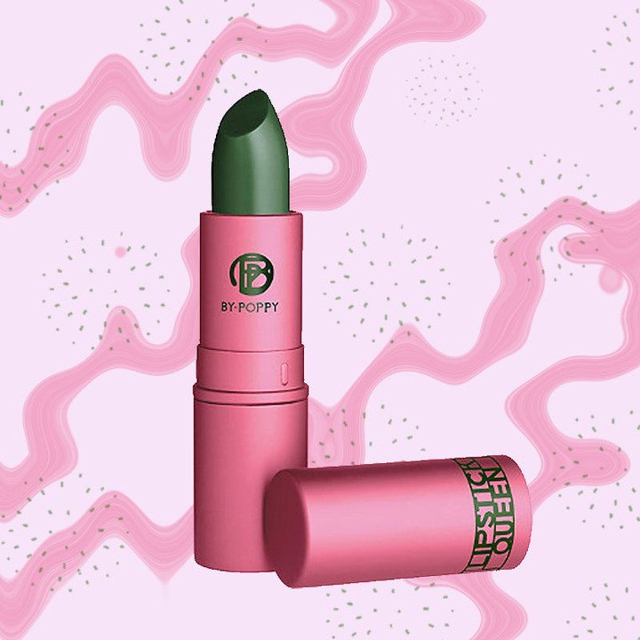 Influenster's tweet photo. This sneaky lipstick may appear green, but it turns a hue of rose depending on the pH of your lips! Read more now! https://t.co/HkpsYQ5aYz https://t.co/p3Ft8CrY9z