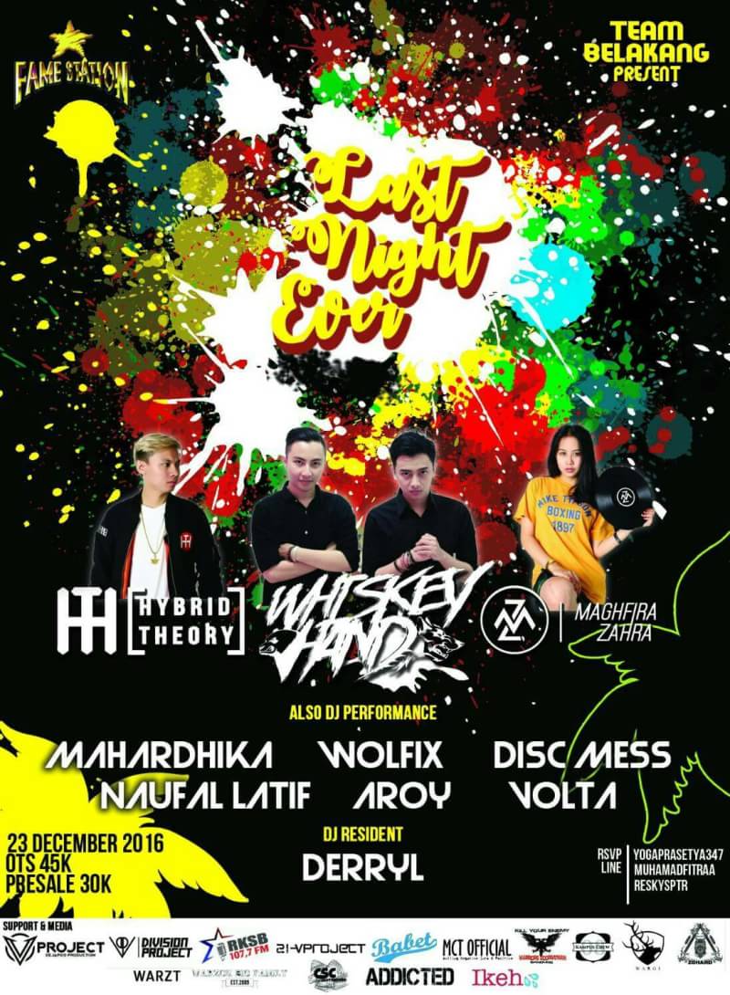 <a href="/1NDOCLUBBERS/">Indoclubbers Media</a> Friday, 23rd December 2016
At <a href="/FameStation/">YuTu Kopi</a> Bandung

Presale;30k
OTS;45k(IncludeBeer)

TicketBox; levymuhammad08 (line)