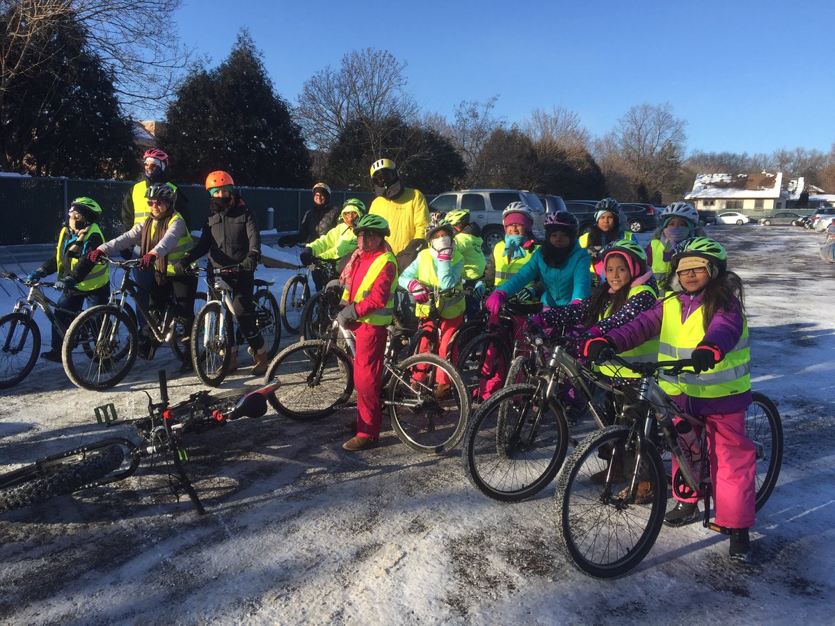 pedalpower16's tweet photo. PedalPower winter bada**es rolling out today. Fun ride &amp; playground stop with hardy friends from @Minneapolize &amp; SafeRoutestoSchool. https://t.co/sjGcyDaD0M
