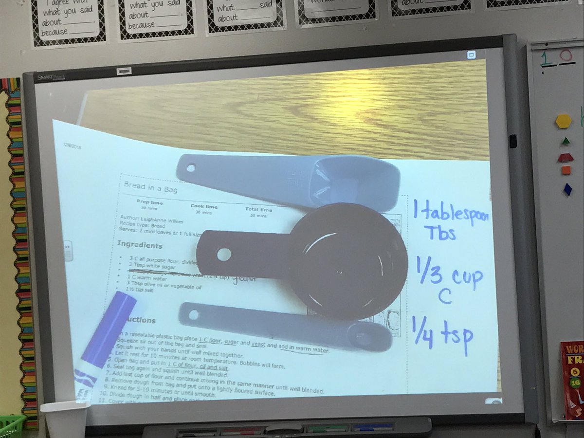 MrsSRuiz's tweet photo. Can we still make a recipe if we only have 1/3 C, 1/4 tsp and 1 Tbs? #fractionsIRL #equivalency #ImExhausted https://t.co/E808hS91xJ