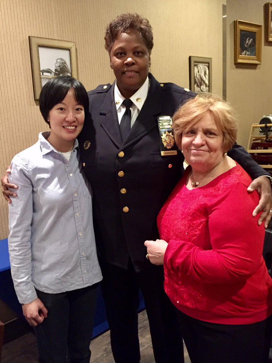 helen_yang's tweet photo. With Inspct Harrison @ the @NYPD109Pct Annual Holiday Party. THANK YOU for your tireless work https://t.co/sDNf73DNOk
