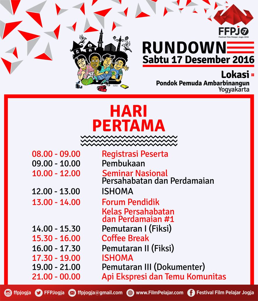 FFPJogja's tweet photo. Pastikan kamu tidak melewatkan satu sesi pun di #ffpj2016 nanti. Jumpa di hari Sabtu, Ya! https://t.co/RogJFojtqs