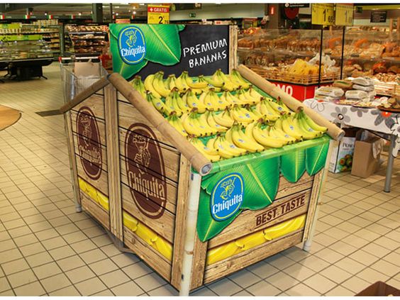 display_store's tweet image. How does this pallet display look? You want to pick up bananas from it too,right? Be creative and special to promote your products!