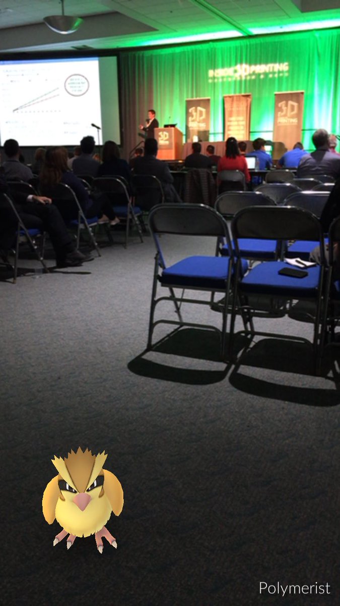 shannonwoodruff's tweet photo. Watching the Frontier Tech Showdown and a wild Pidgey appeared! #i3dpconf #FTFEvent #PokemonGO https://t.co/JlEz5Xtn9f
