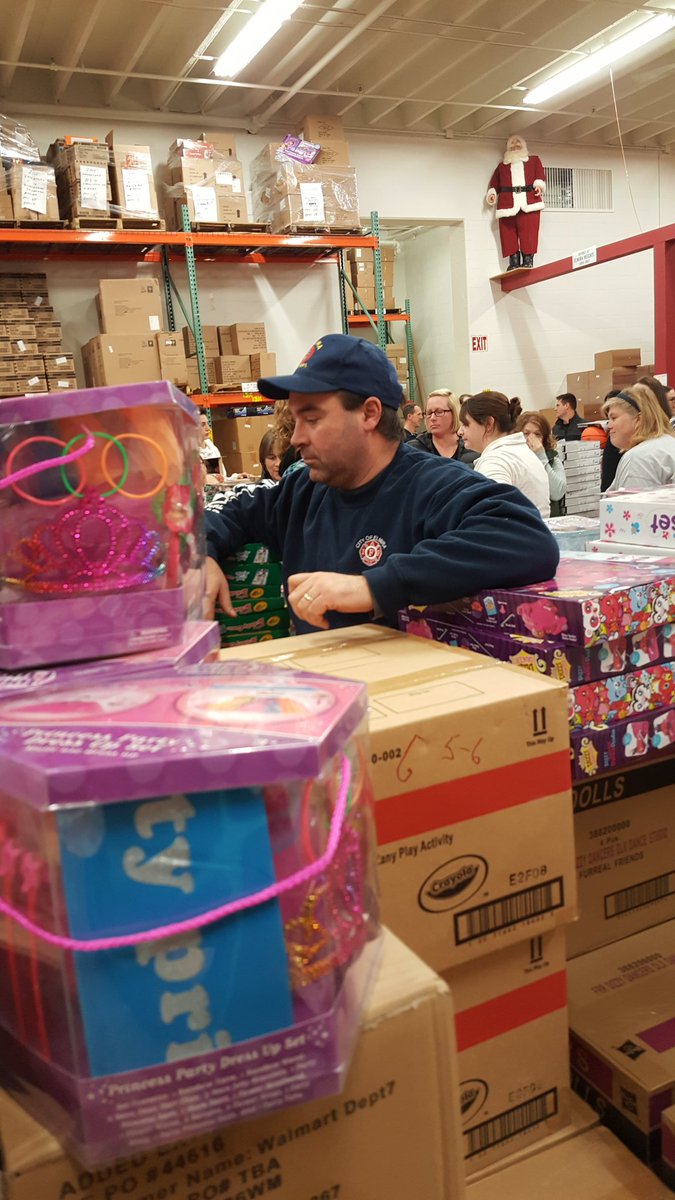 Elmira Firefighters joined fellow City of Elmira employees and their families to help pack for the Arctic League tonight.#local709
