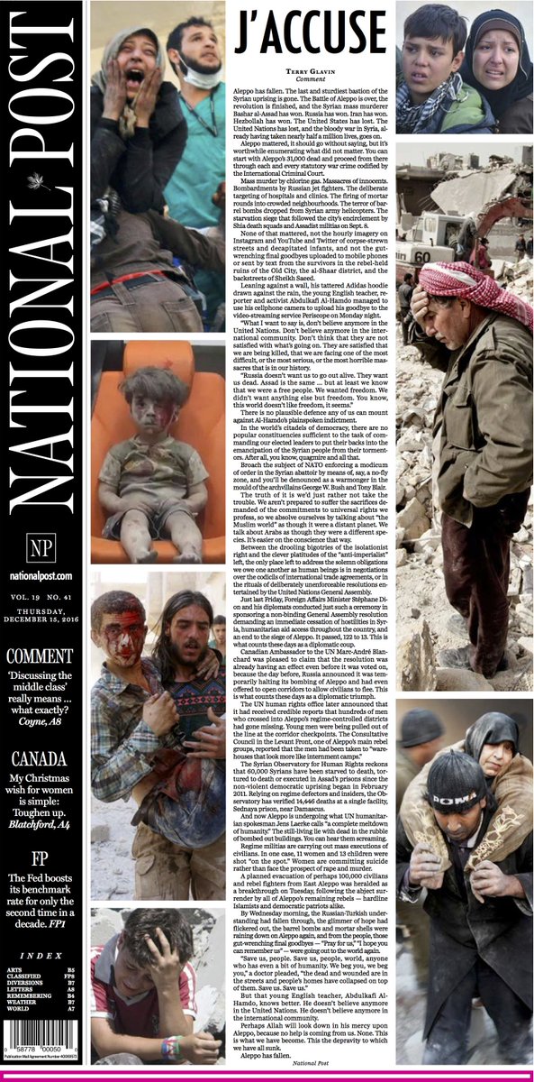 nationalpost's tweet image. #frontpage of the @nationalpost, Thursday, Dec. 15, 2016