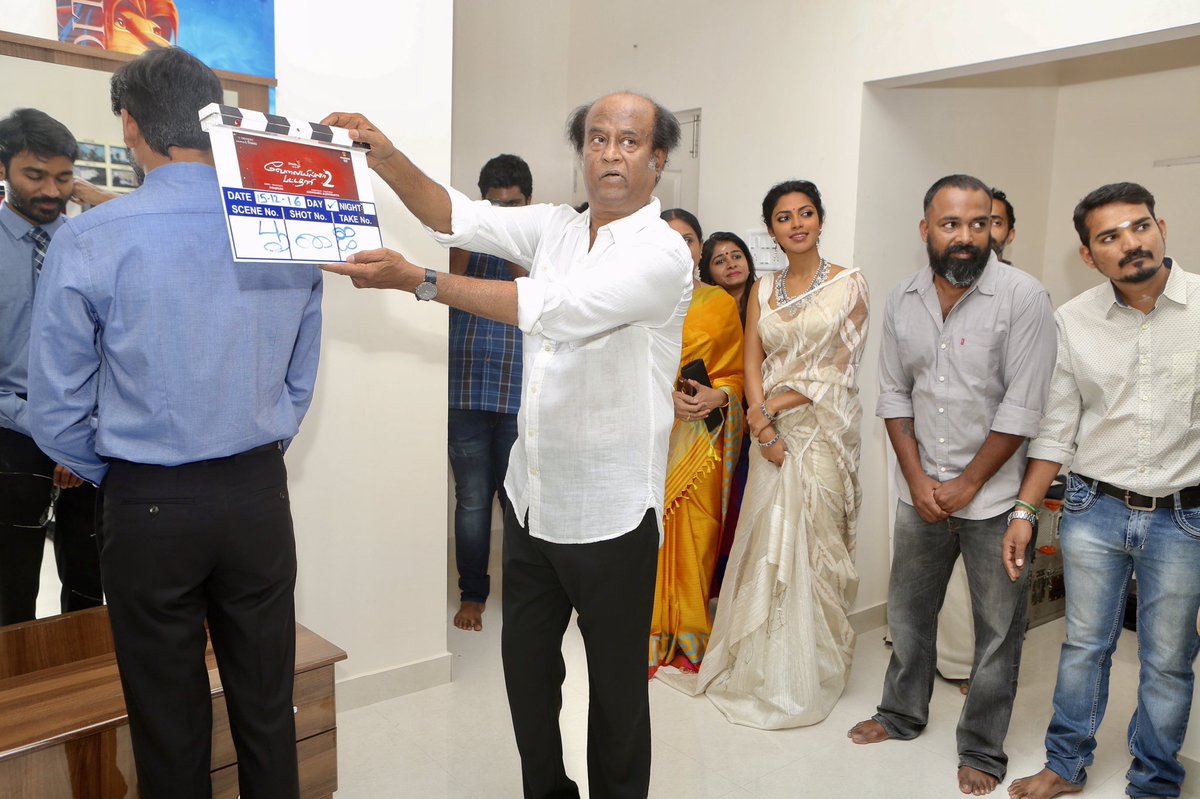 soundaryaarajni's tweet photo. #Vip2 Pooja day today ... need all your blessings 🙏🏻🙏🏻🙏🏻 thank you amma &amp; Appa for blessing the team @dhanushkraja @theVcreations https://t.co/ypEN6nNXWc