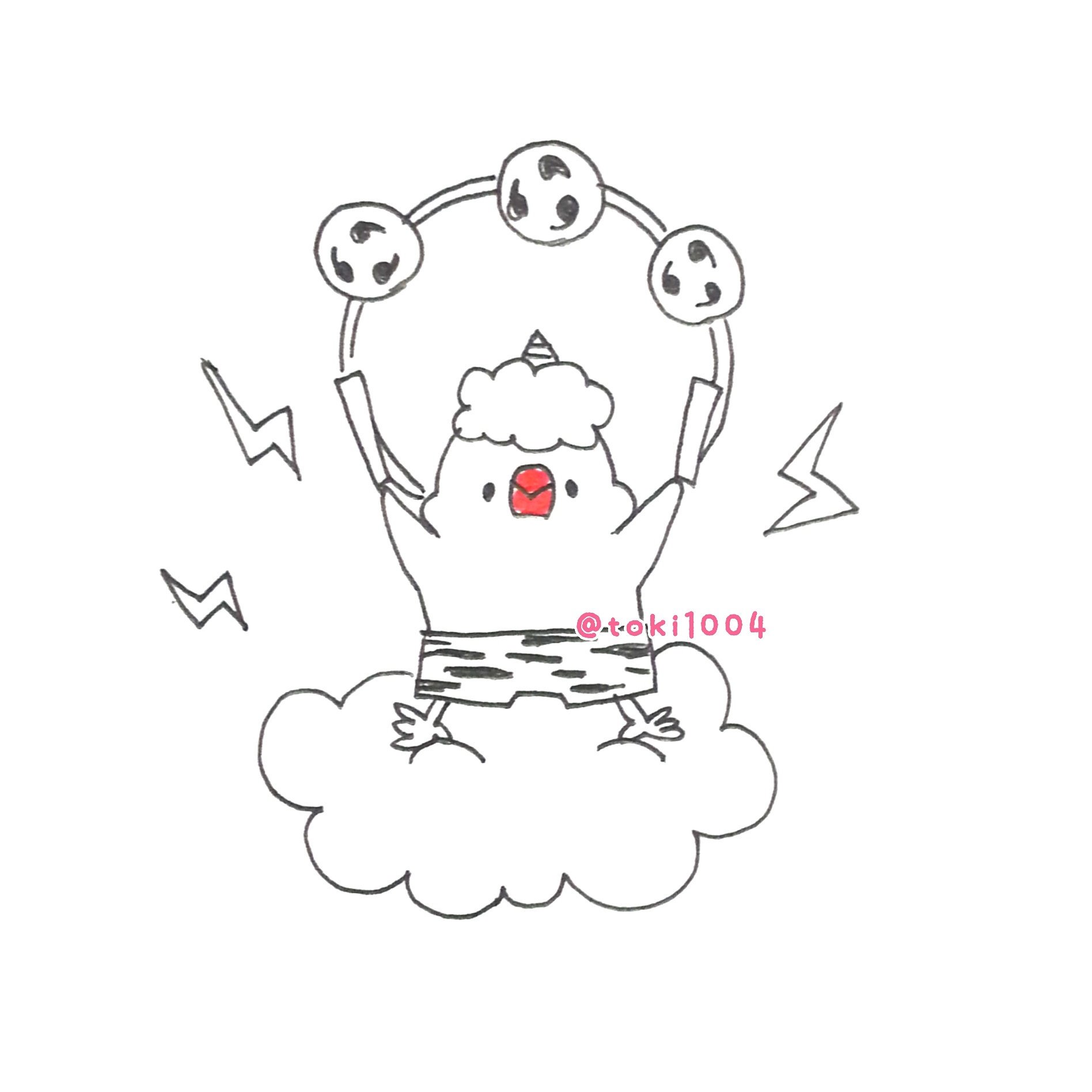 تويتر イラストレーターとき على تويتر 雨が降りそう 絵 イラスト イラストレーター お絵描き ドローイング 一発描き ボールペン 文鳥 Bird らくがき 一日一絵 イラスト基地 イラストの森 雷様 雷 夕立 T Co Fjlktuej5q