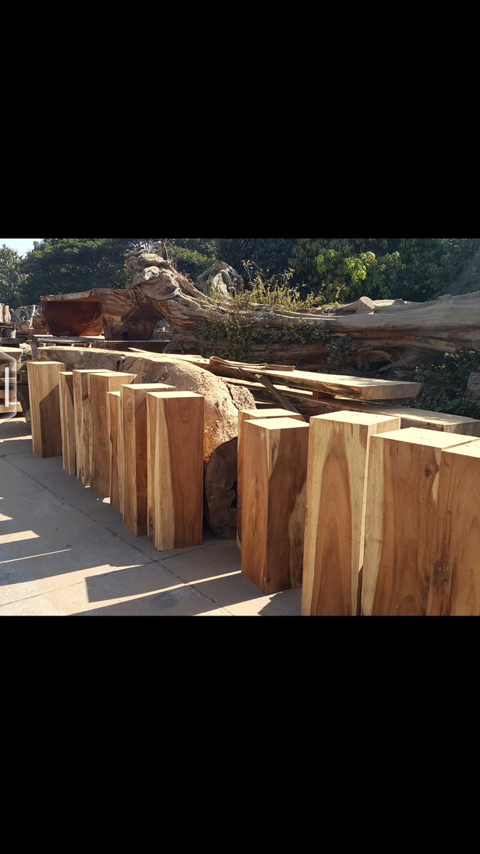 Blocks of Acacia wood getting ready for finishing. #flowbkk #livedgewood #interiordesign