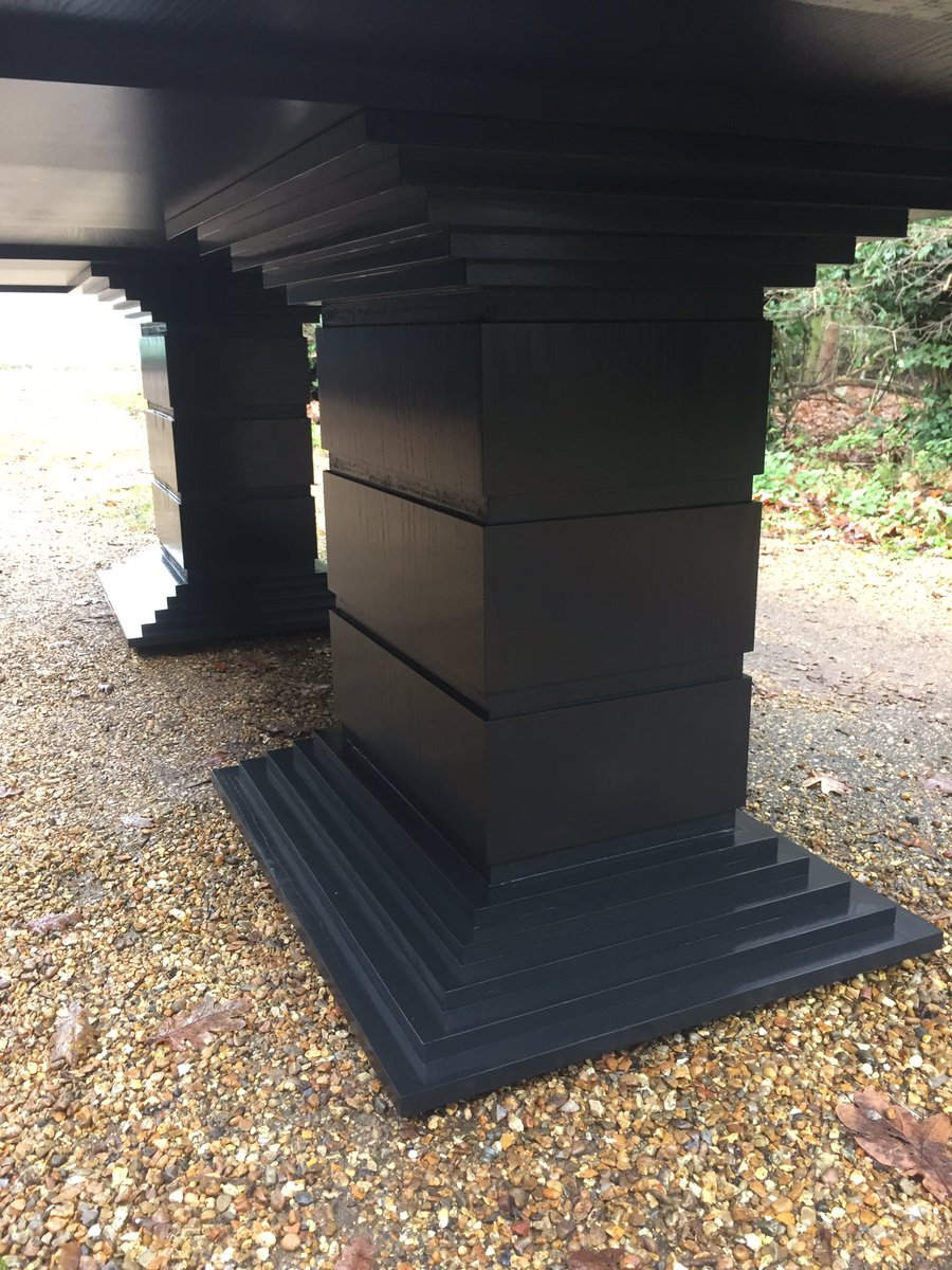 3bellfurniture's tweet image. The table I made last week has been painted black by our @chrisrberry84 and is ready for its metal work #furniture #furnituredesign