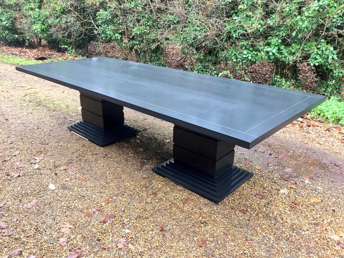 3bellfurniture's tweet image. The table I made last week has been painted black by our @chrisrberry84 and is ready for its metal work #furniture #furnituredesign