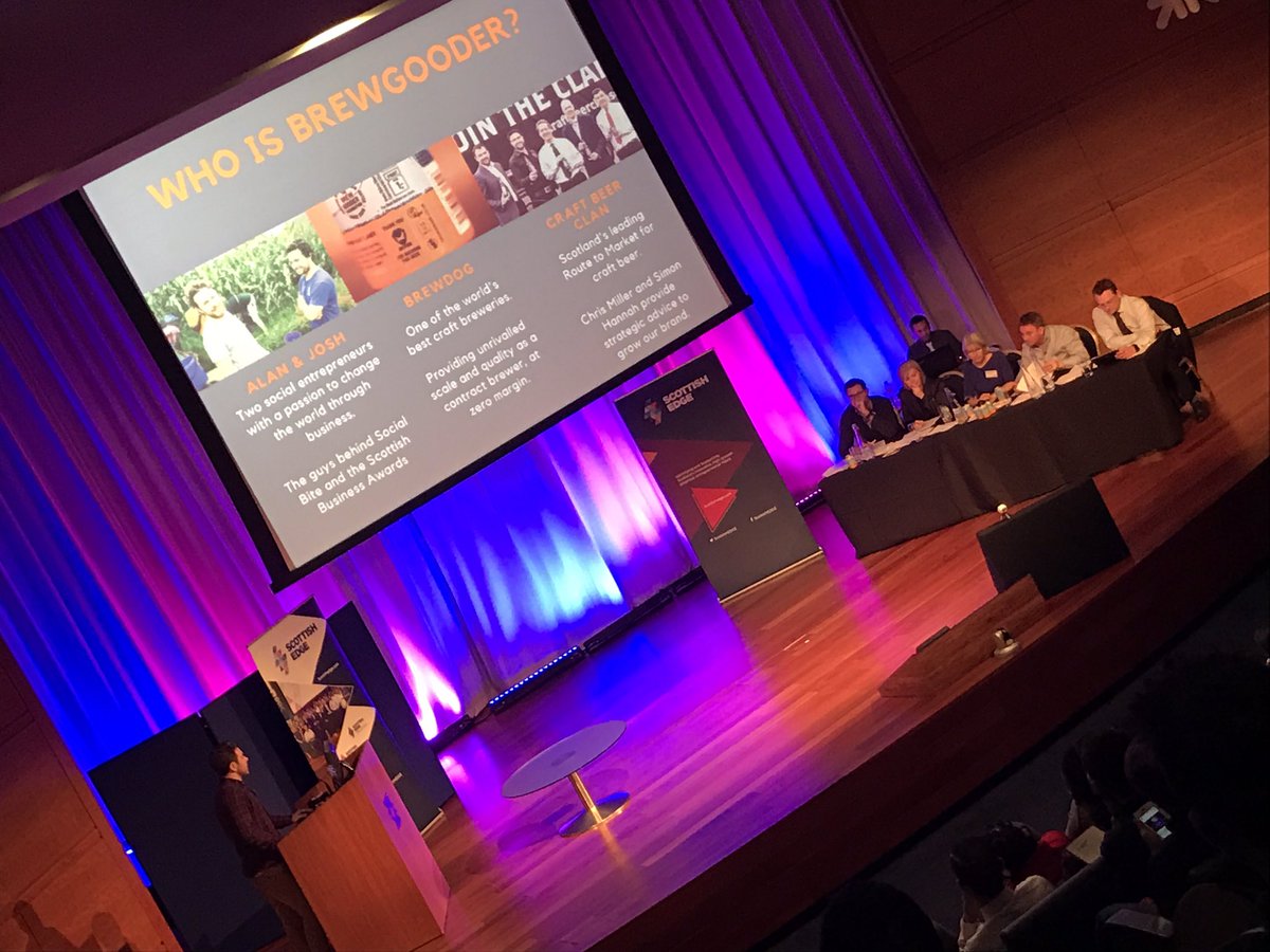 Turning craft beer into clean water - a powerful and insightful pitch given by <a href="/BrewGoodr/">Brewgooder</a> at #ScottishEDGE9 - and a little sampling 🍺💦