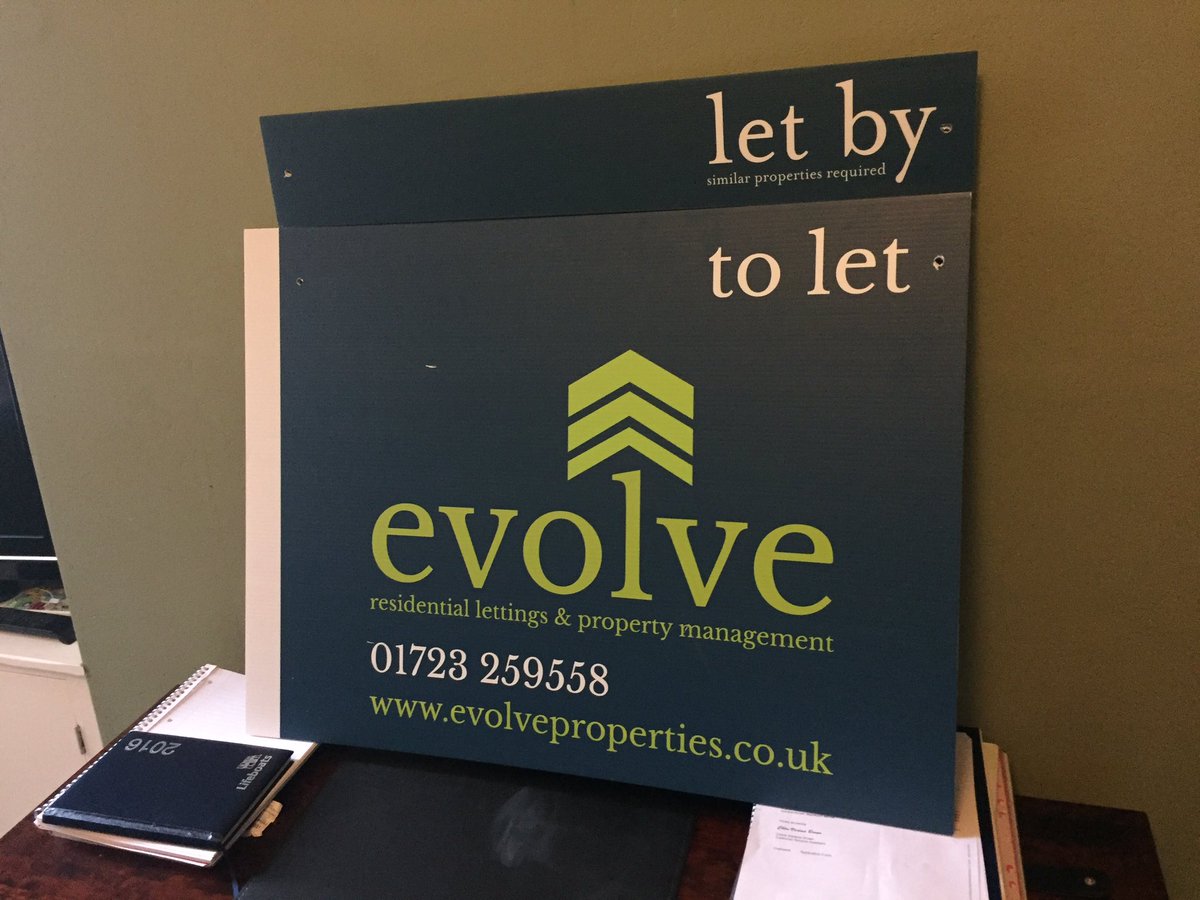 EvolveLettings's tweet photo. The new signs have arrived, website going live this weekend :0) https://t.co/zpswHvN3IQ
