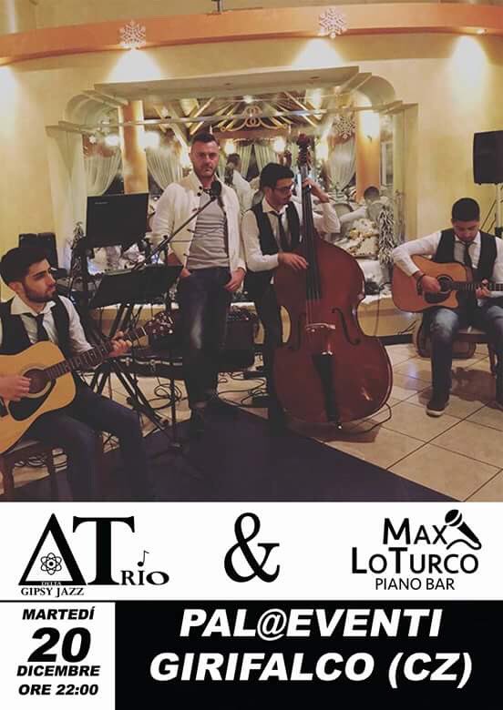 DeltaTrioReal's tweet photo. #DeltaTrio &amp; #Max #gipsy #jazz #hot #italian #swing #voice #manouche il 20 Dicembre dalle 22:00 al Pal@eventi di Girifalco https://t.co/vxpsNzKLlk