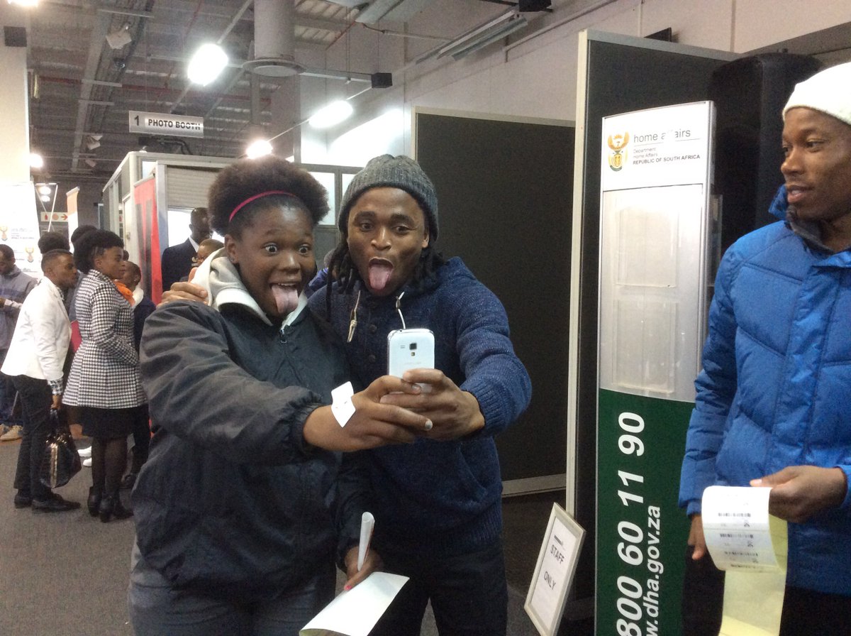 HomeAffairsSA's tweet photo. Memories of #YouthMonth #DHA2016 with Siphiwe Tshabalala and Happy Jele at the #Mapomonya office https://t.co/2TLgljA02a