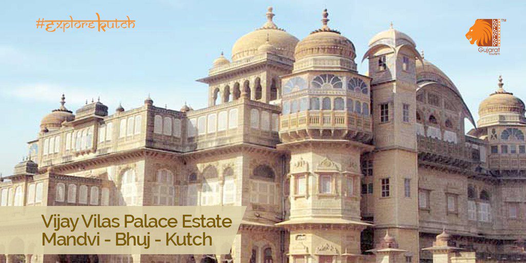 Vijay Vilas Palace - An Indo-European style palace with exquisite stonework. Visit this 450-acre palace estate to #ExploreKutch!