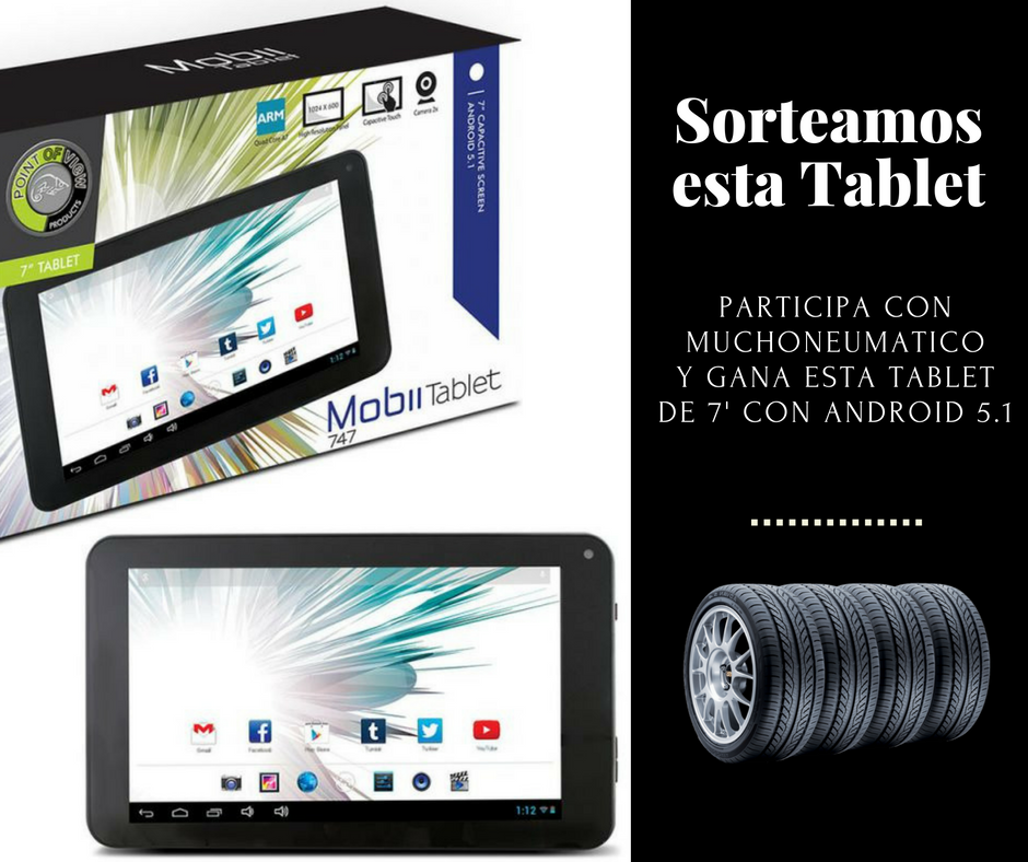 muchoneumatico's tweet photo. #Participa Sorteamos esta maravillosa tablet de 7' con Android 5.1. Para participar:

-Síguenos.
-Retuitea la publicación. https://t.co/5S7MBrj3CO