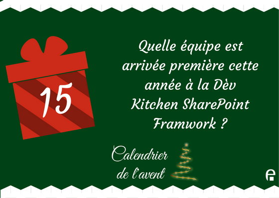 ExpertimeRH's tweet photo. [Calendrier de l'Avent] - Question du 15 décembre
Quelle équipe est arrivée première cette année à la #DevKitchen #SharePoint #Framework ? https://t.co/kXp8gYpMCb